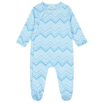 Baby Boys Blue Zig Zag Babygrow 