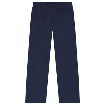 Boys Navy Blue Logo Trousers