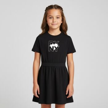 Girls Black Logo Dress
