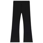 Girls Black Logo Trousers, 1, hi-res