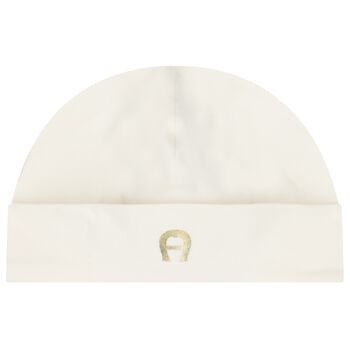 Ivory & Gold Logo Baby Hat