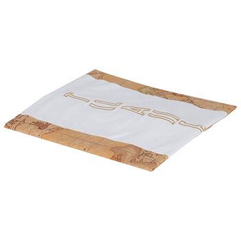 White & Beige Geo Map Baby Blanket