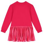 Girls Pink Sequin Heart Dress, 1, hi-res