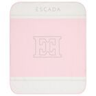 Baby Girls White & Pink Logo Blanket, 2, hi-res
