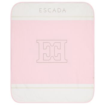 Baby Girls White & Pink Logo Blanket
