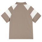 Boys Beige Logo Polo Shirt, 1, hi-res