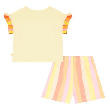 Girls Yellow, Orange, & Pink Shorts Set