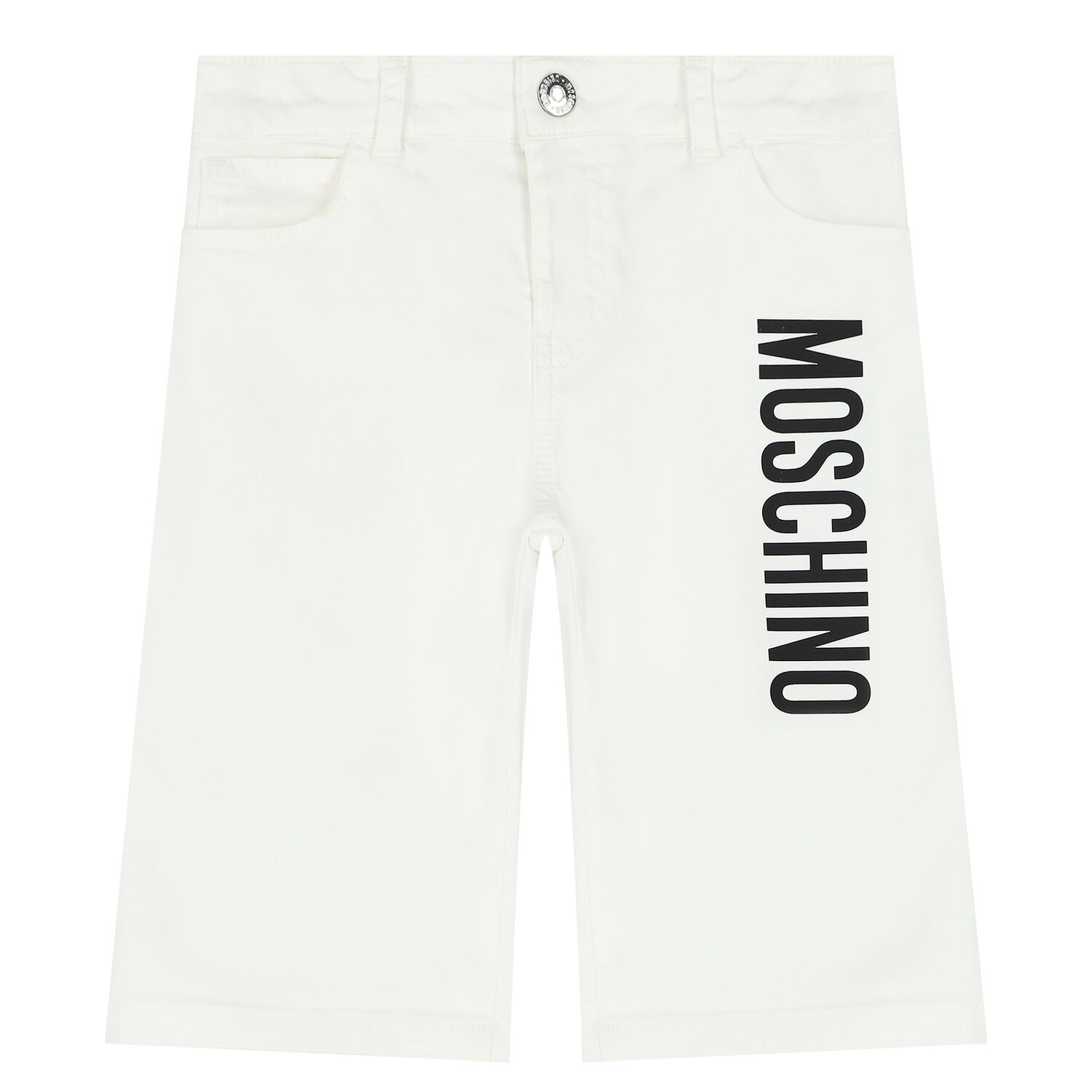 Boys White Logo Shorts, 1, hi-res