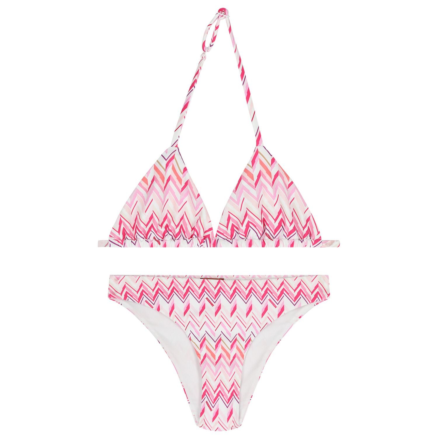 Girls Pink & White Zig Zag Bikini, 1, hi-res