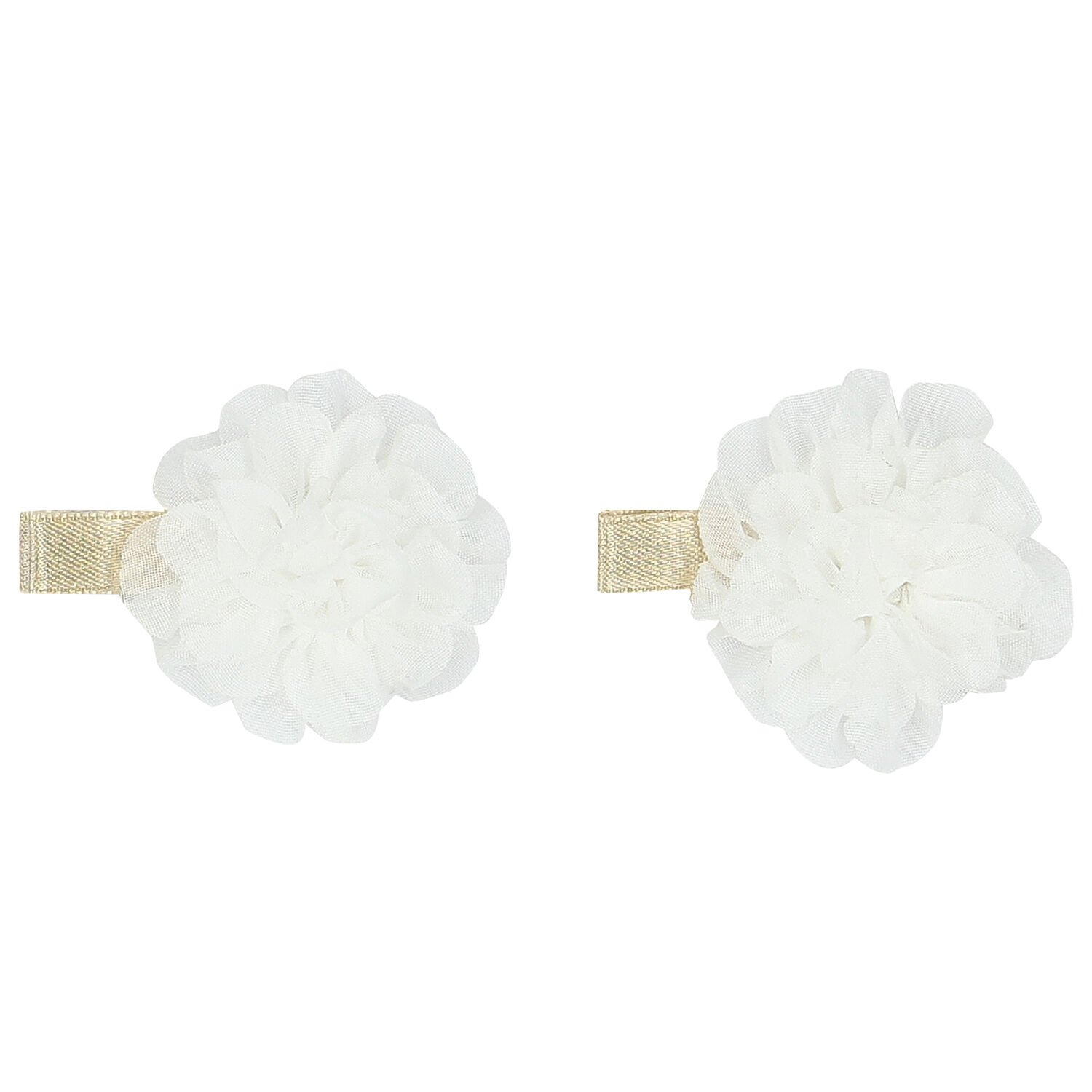 Girls White Flower Hair Clips ( 2-Pack ), 1, hi-res