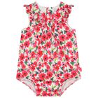 Baby Girls Pink Floral Romper, 1, hi-res