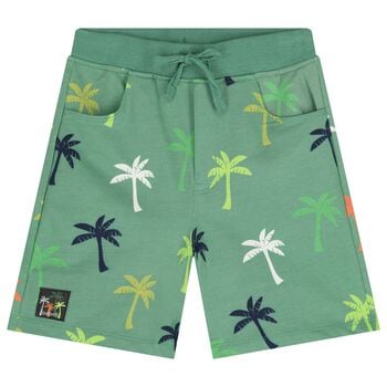 Boys Green Palm Tree Shorts