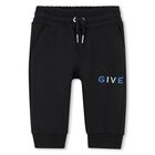Younger Boys Black Logo Joggers, 2, hi-res