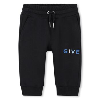 Givenchy Younger Boys Black Logo Joggers, 2 Younger Boys Black Logo Joggers