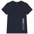 Boys Navy Blue Logo T-Shirt, 1, hi-res