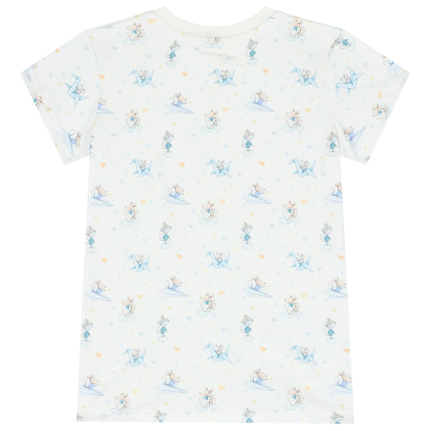 Boys White Cute Mouse Pyjamas, 1, hi-res image number null