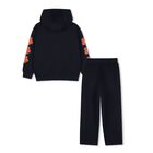 Girls Navy Blue Boke Flower Trouser Set, 1, hi-res