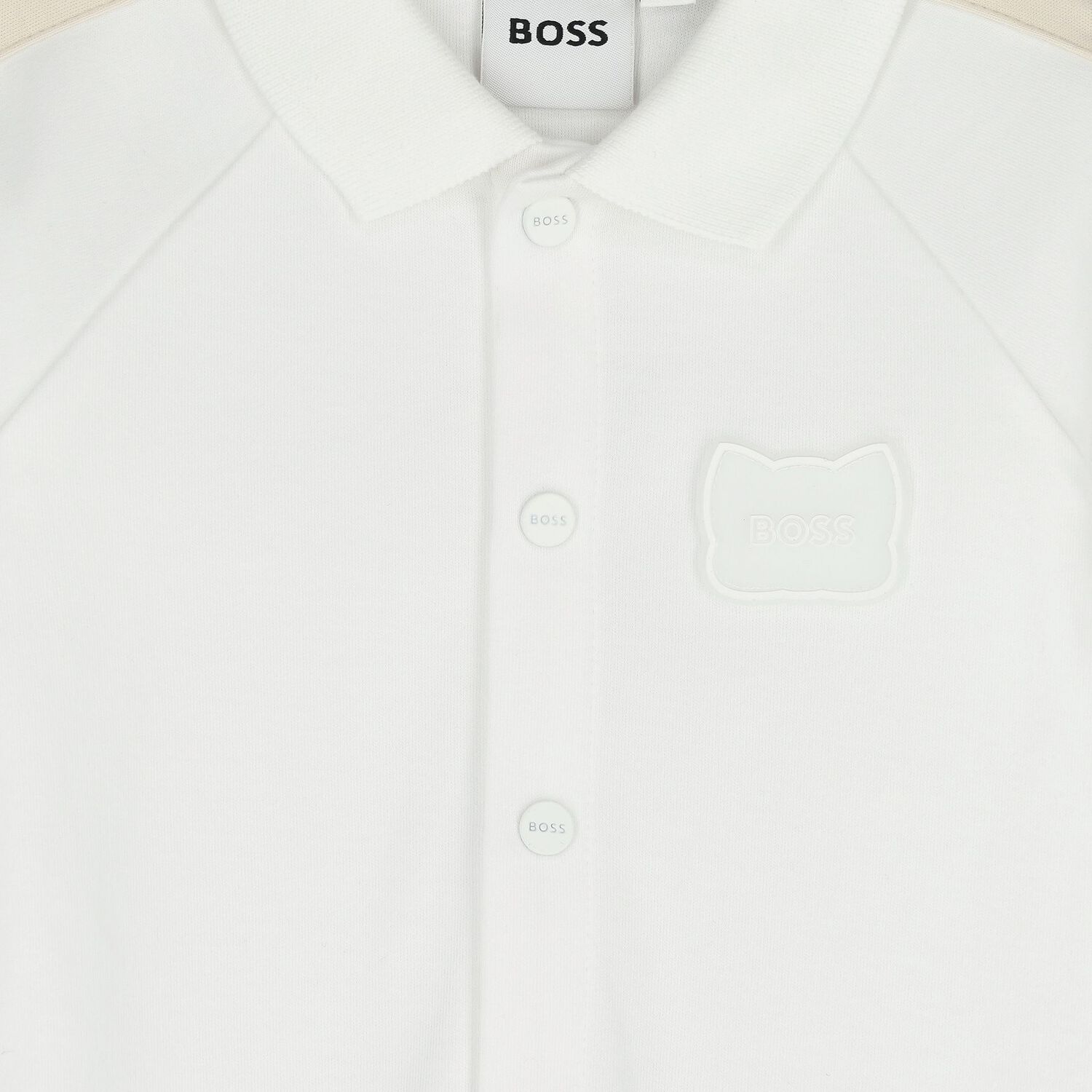 Baby Boys White Logo Babygrow, 1, hi-res
