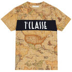 Boys Beige Geo Map Logo T-Shirt, 1, hi-res