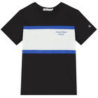 Boys Black Logo T-Shirt, 1, hi-res