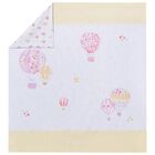 Baby Girls White & Yellow Hot Air Balloon Blanket, 1, hi-res