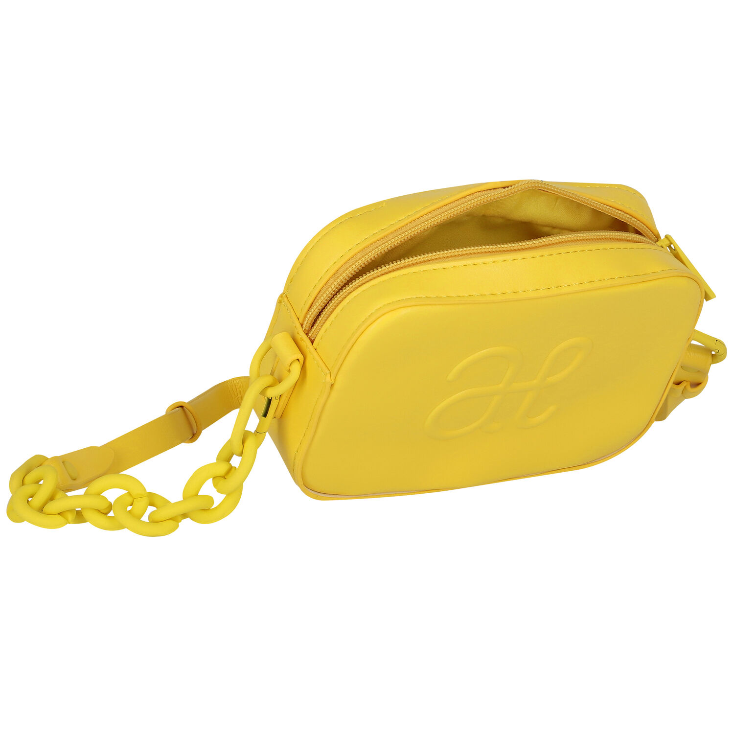 Girls Pink Logo Leather Bag, 3, hi-res