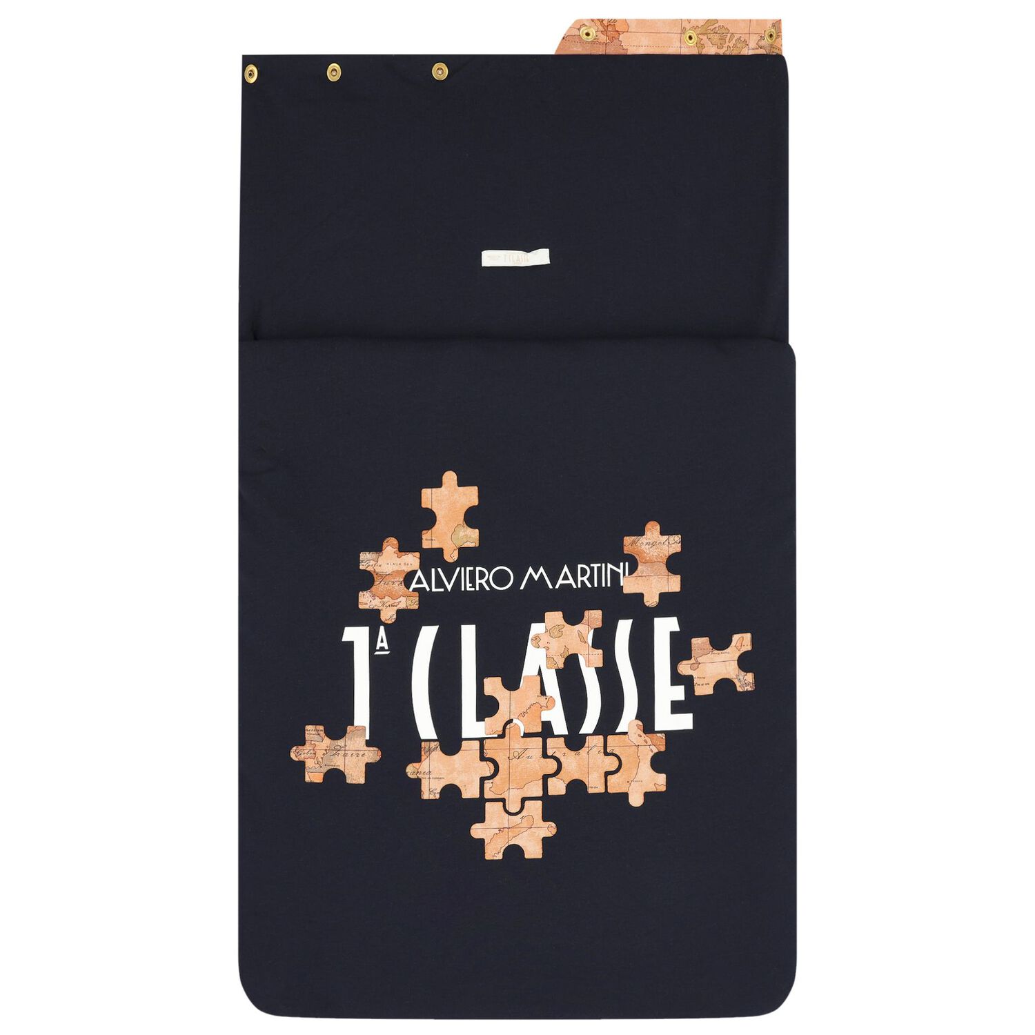 Navy Blue & Beige Geo Map Baby Nest, 1, hi-res image number null