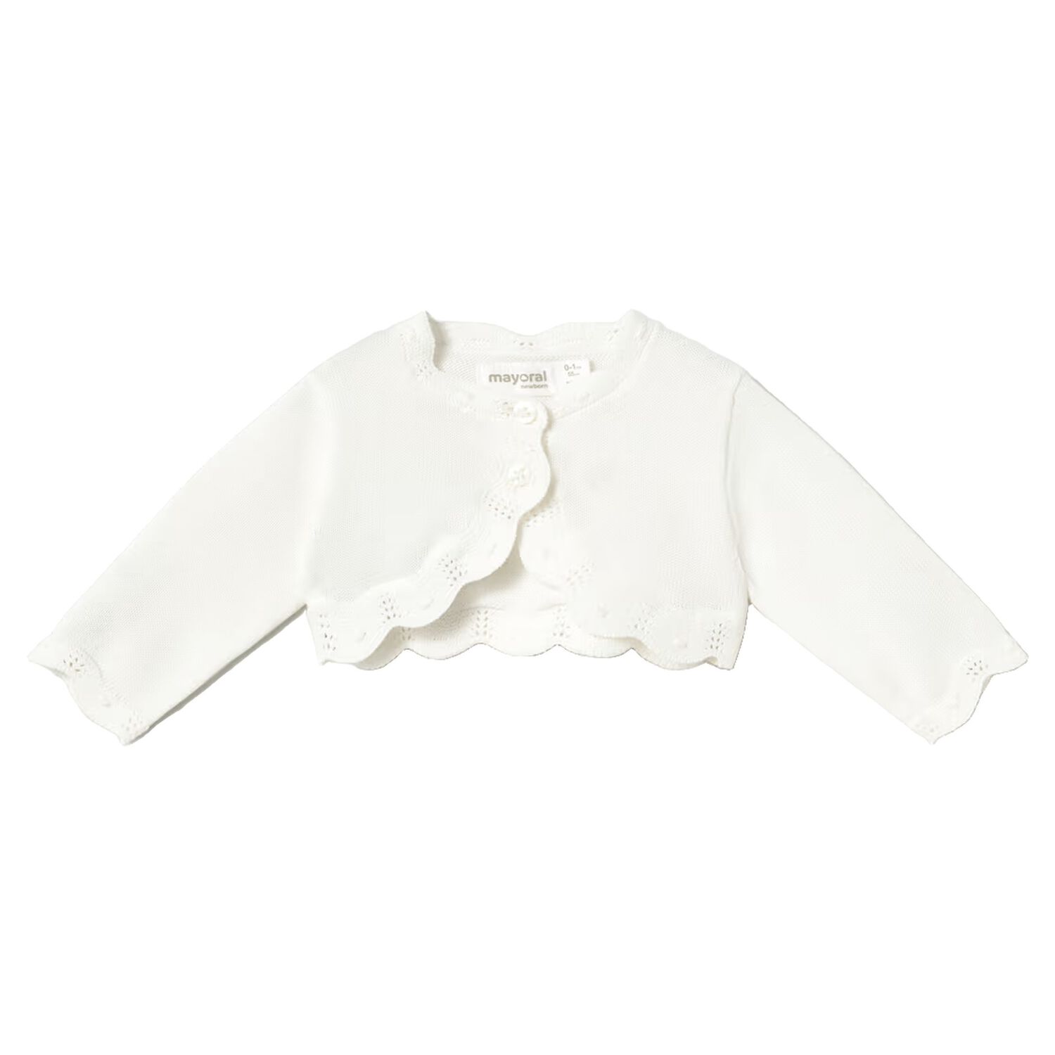Baby Girls Ivory Knitted Cardigan , 2, hi-res