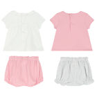 Baby Girls Pink Heart Shorts Set (4 Piece), 2, hi-res