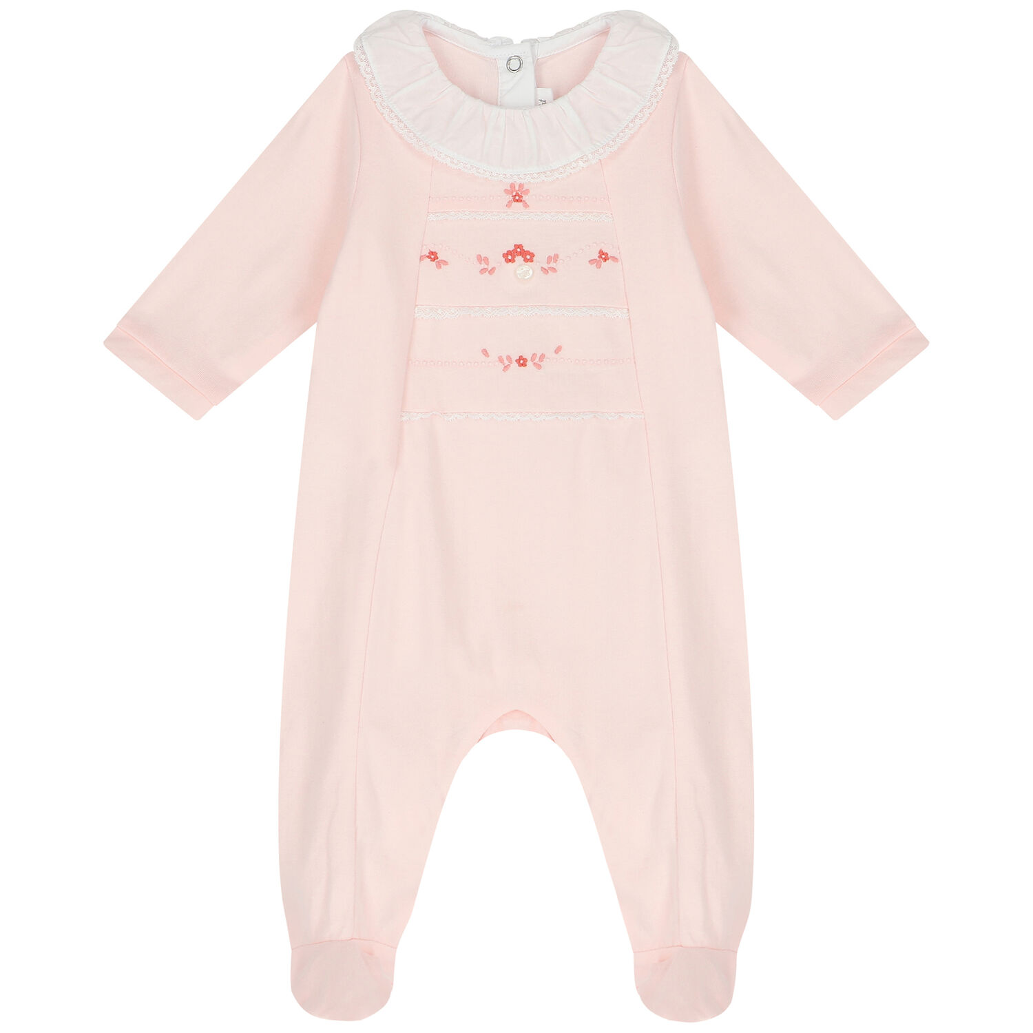 Baby Girls Pink Floral Babygrow, 1, hi-res