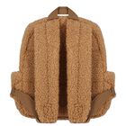 Beige Fleece Teddy Bear Backpack, 1, hi-res