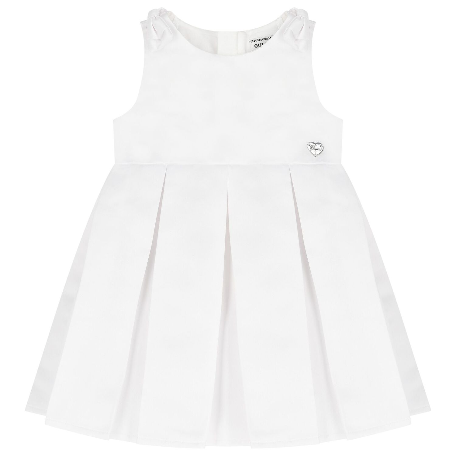 Younger Girls White Satin Dress Set, 1, hi-res image number null