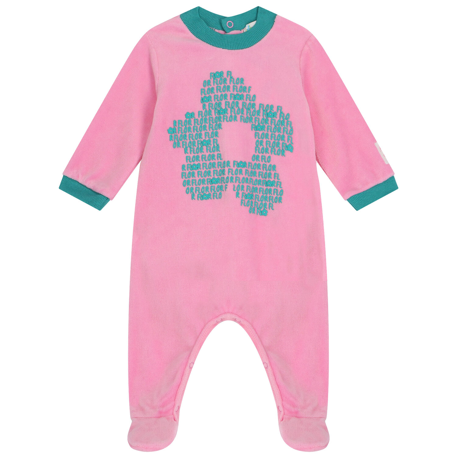 Baby Girls Pink & Green Babygrow, 1, hi-res