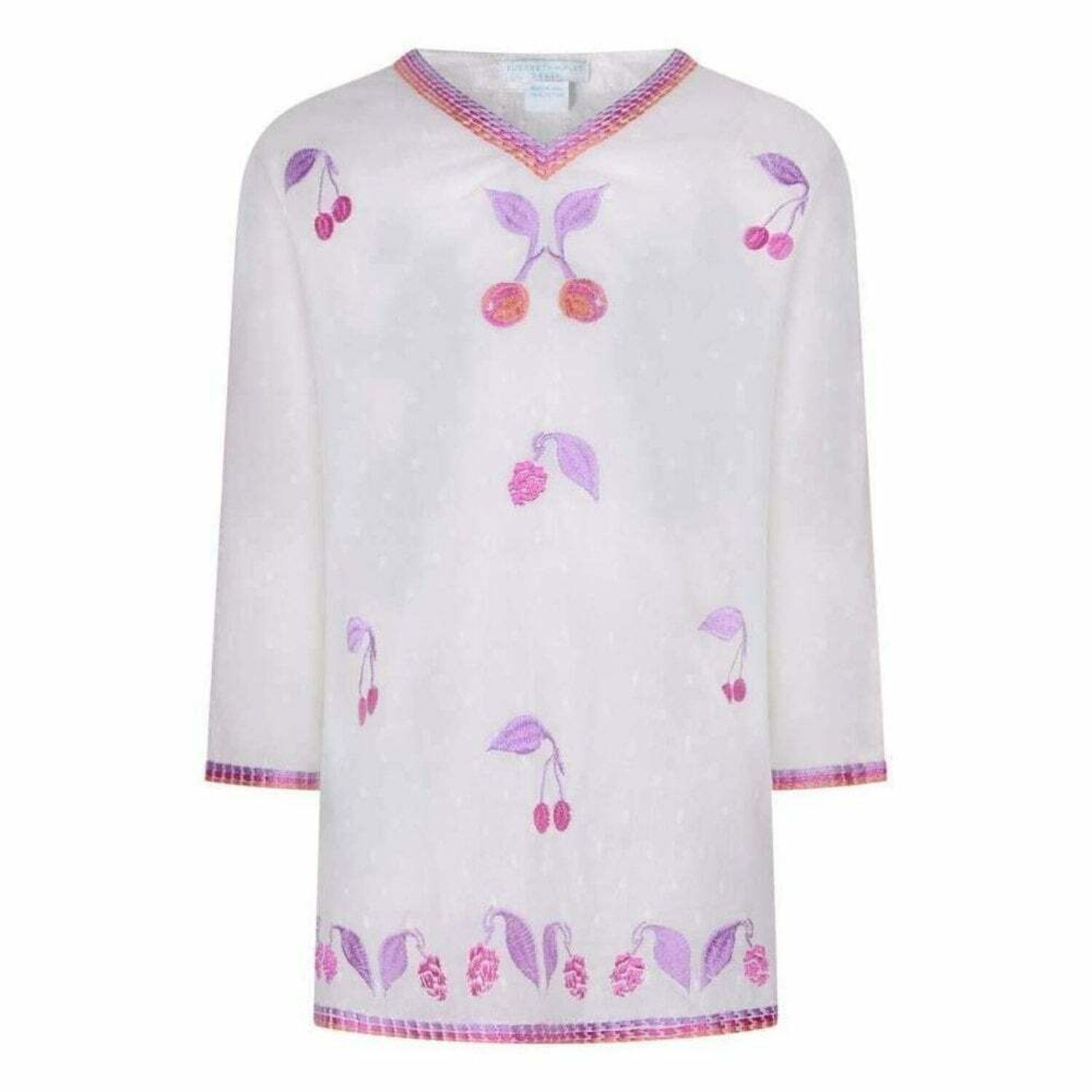 White & Pink Cherries Kaftan, 1, hi-res image number null