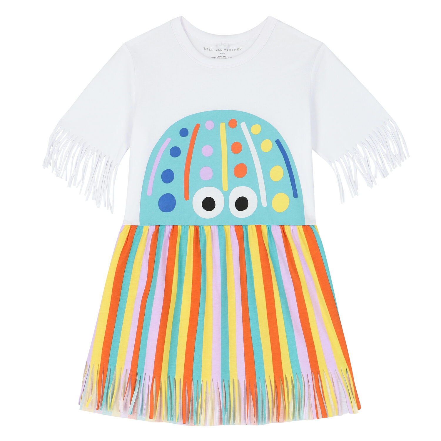 Girls White Jelly Fish Dress, 1, hi-res