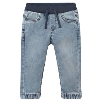 Younger Boys Blue Denim Joggers