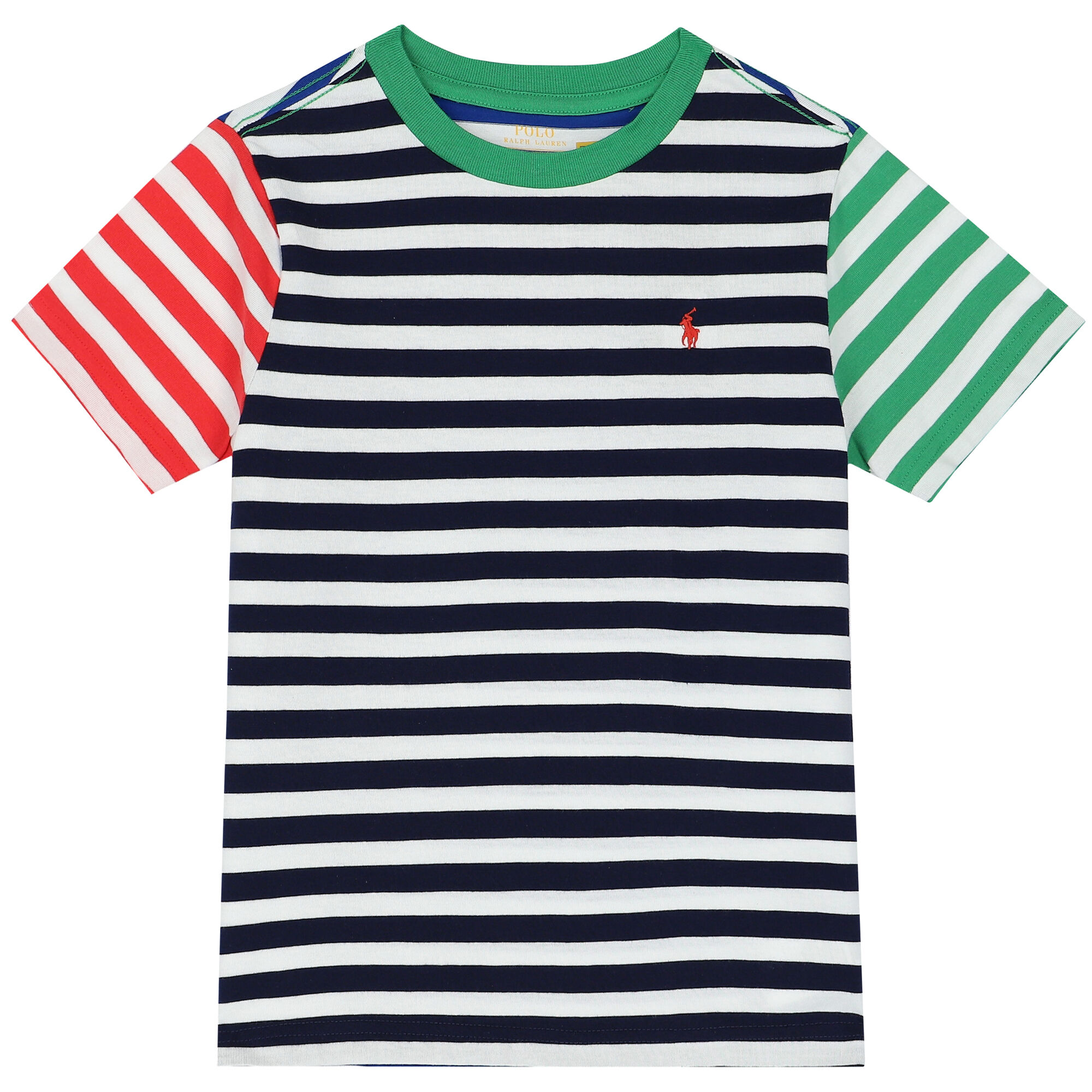 Multi colored striped t shirt clearance