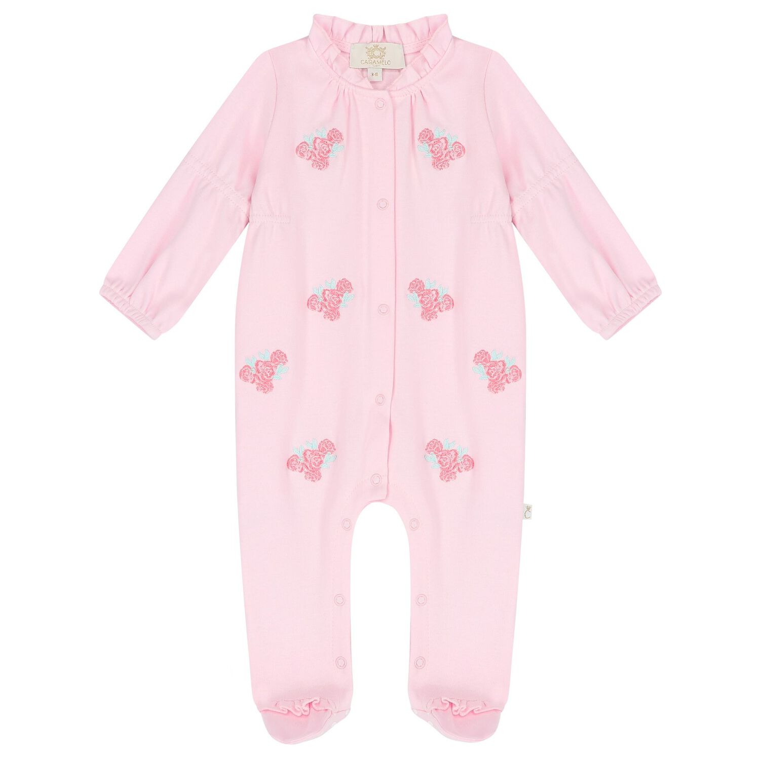 Baby Girls Pink Roses Babygrow Set, 1, hi-res
