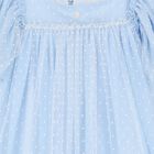 Girls Blue Dotted Tulle Dress, 1, hi-res