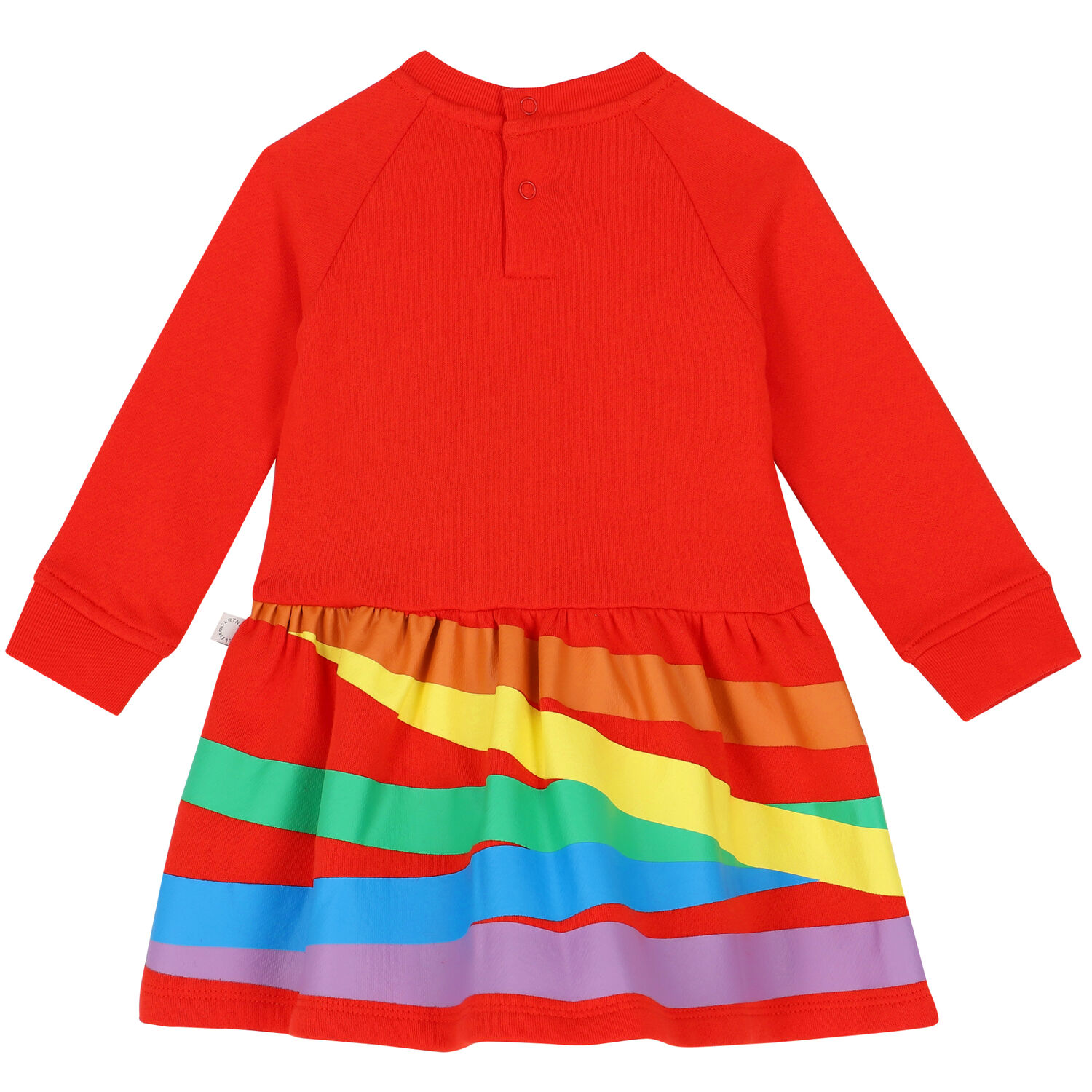 Younger Girls Red Striped Dress, 1, hi-res