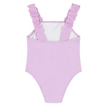 Younger Girls Purple Floral Swimsuit