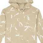 Boys Beige Logo Hooded Top, 1, hi-res