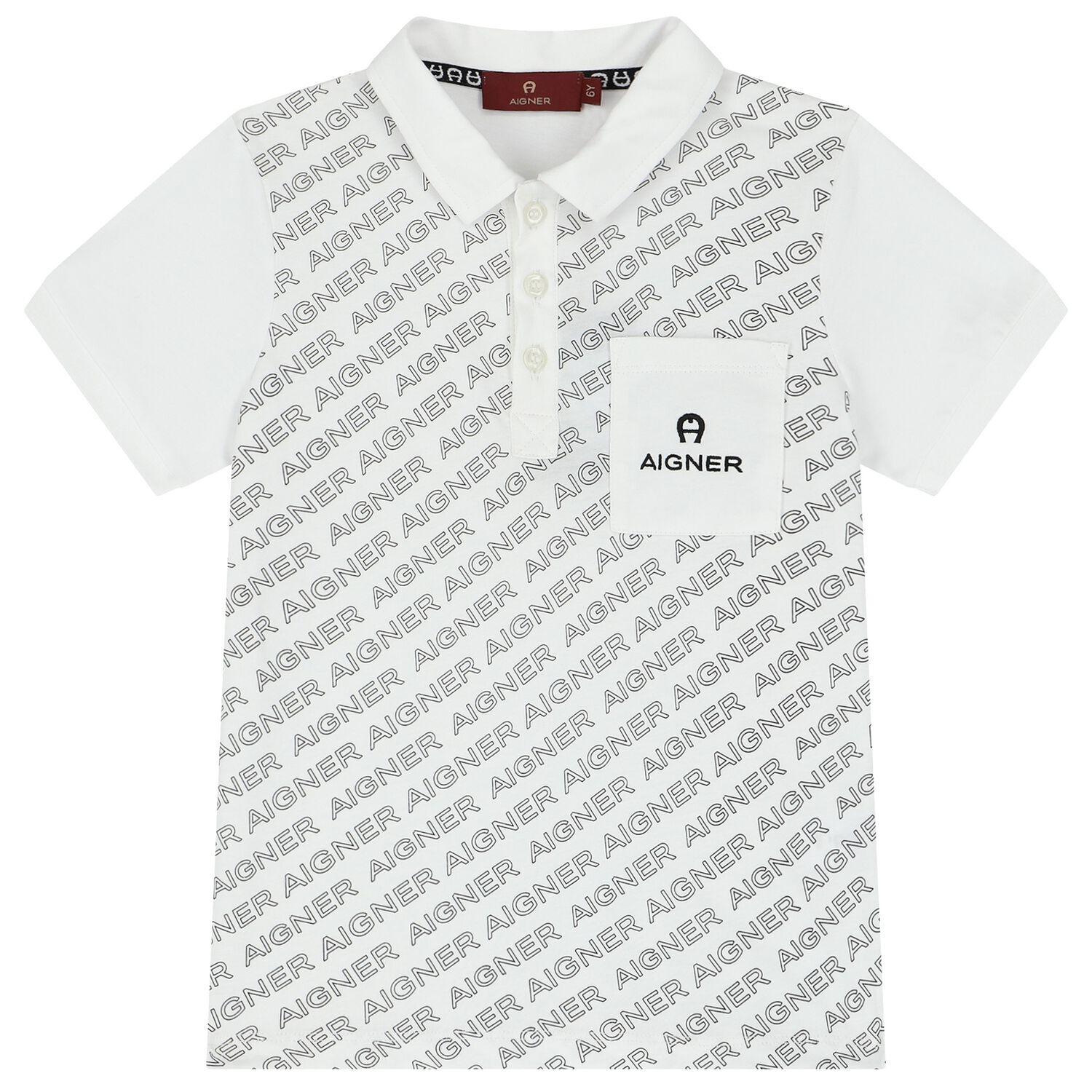 Boys White Logo Polo Shirt, 1, hi-res image number null