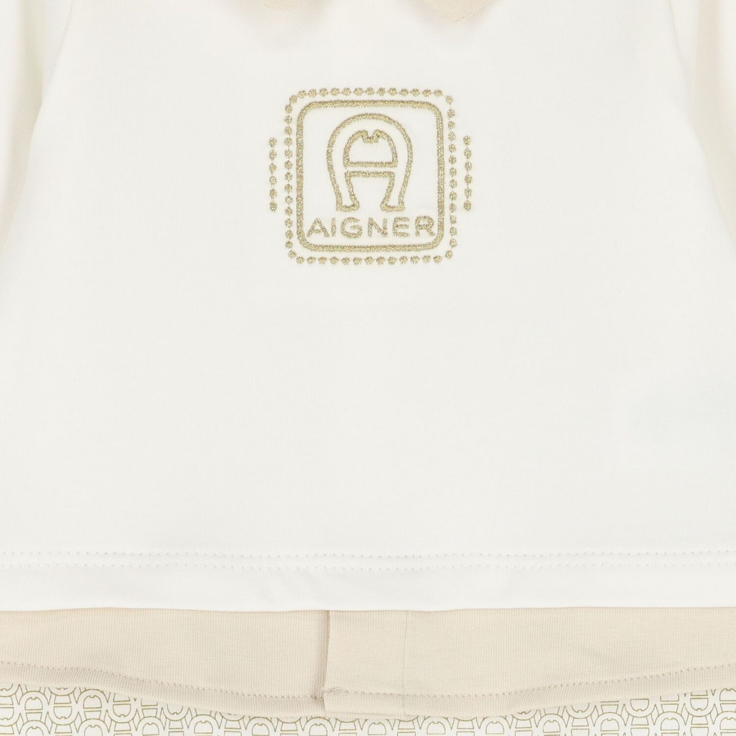 Ivory & Gold Logo Babygrow, 2, hi-res