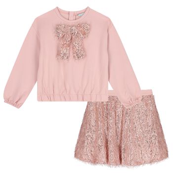 Abel & Lula Girls Pink Sequined & Fringed Skirt Set, 1 Girls Pink Sequined & Fringed Skirt Set