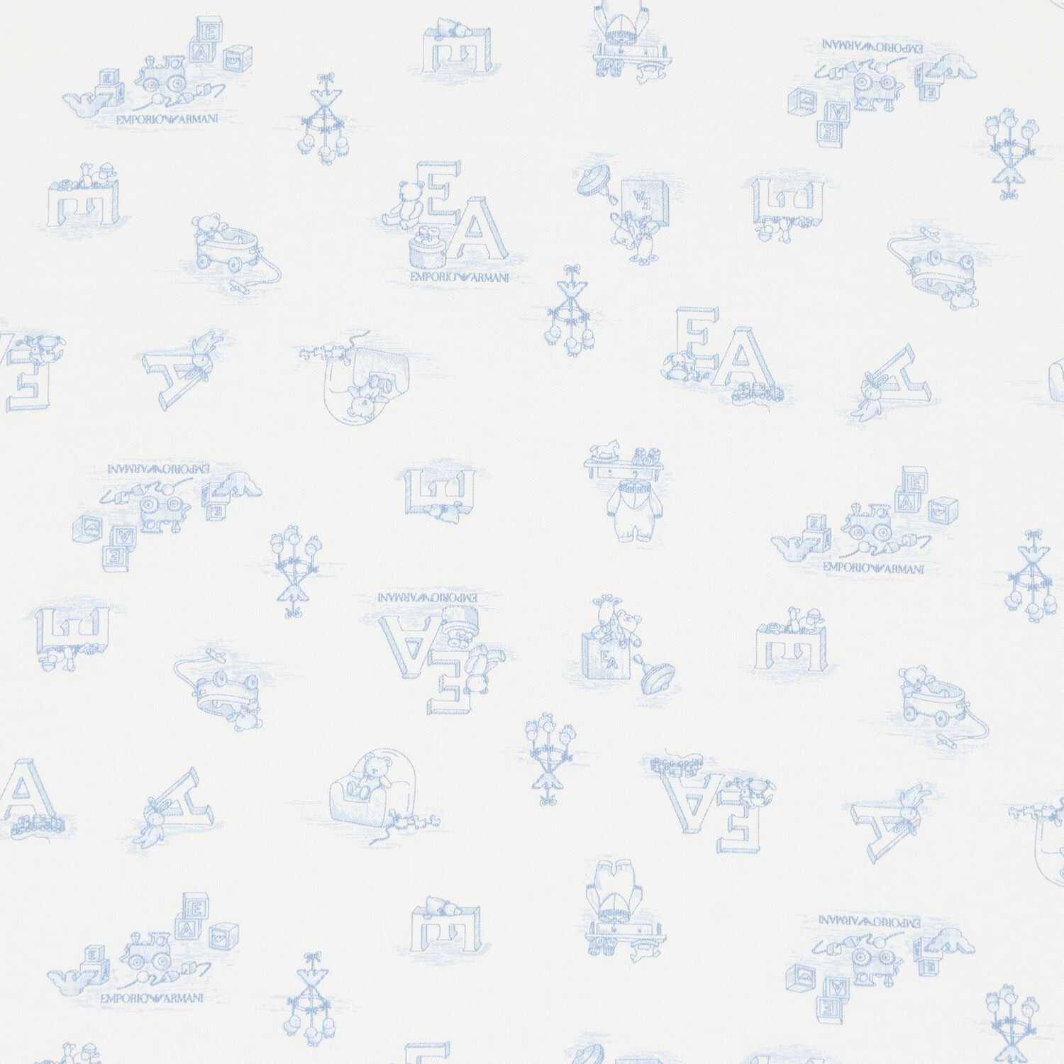 Baby Boys Ivory & Blue Logo Blanket, 1, hi-res