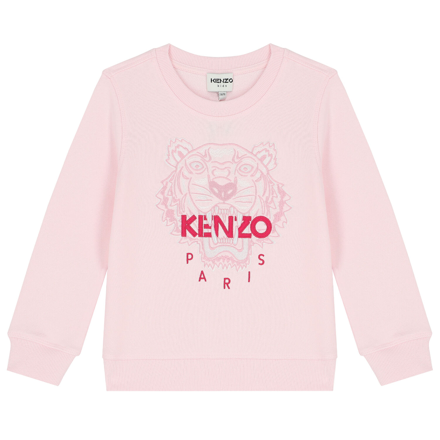 Girls Pale Pink Tiger Logo Sweatshirt, 1, hi-res