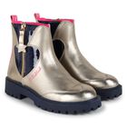 Girls Gold Faux Leather Boots, 1, hi-res