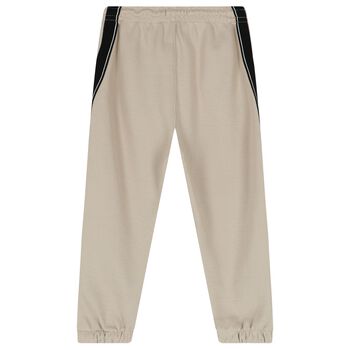 Boys Beige Logo Joggers