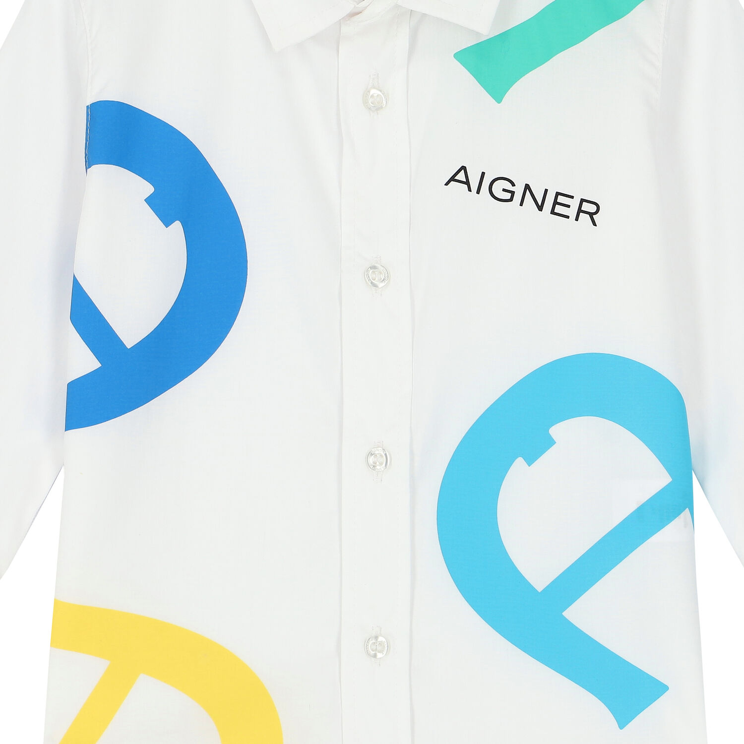Younger Boys White Logo Shirt, 1, hi-res